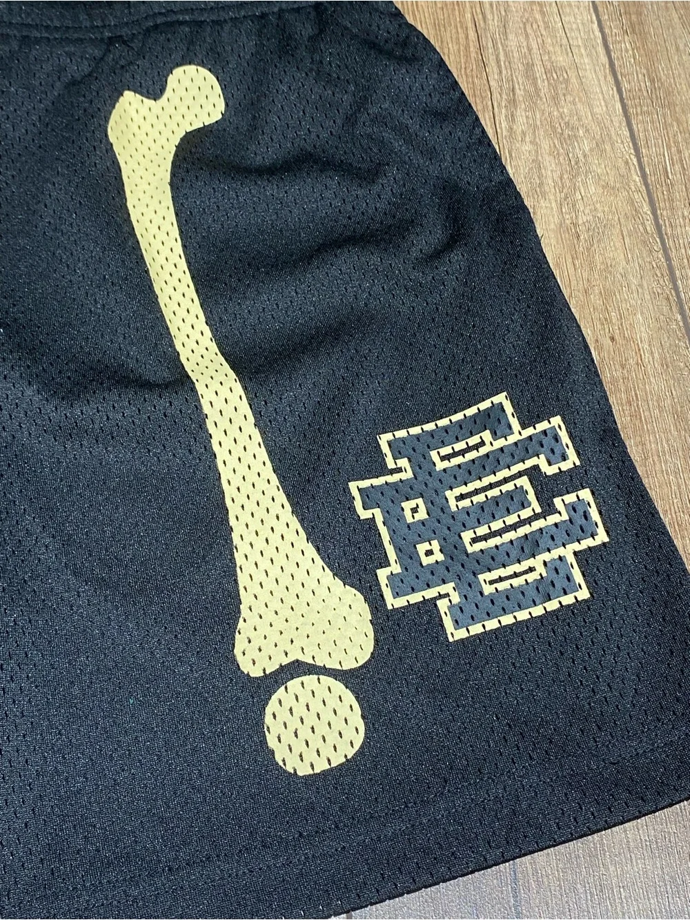 Eric Emanuel EE Black Bones Athletic Mesh Shorts Brand New
